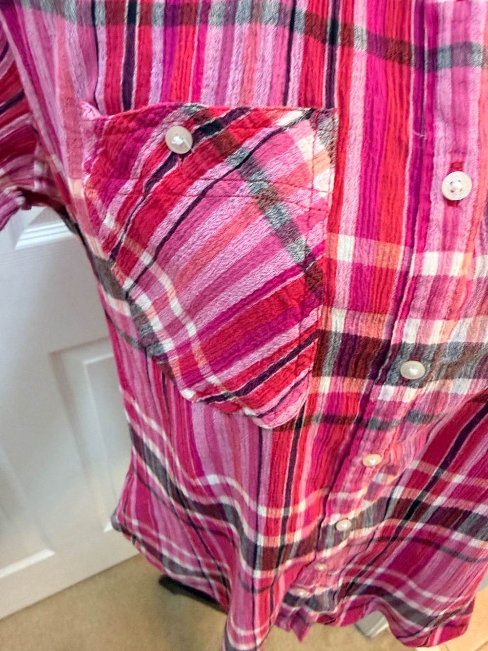 Lauren Ralph Lauren Pink Plaid Western Shirt – Women’s Size L - Picture 3 of 8
